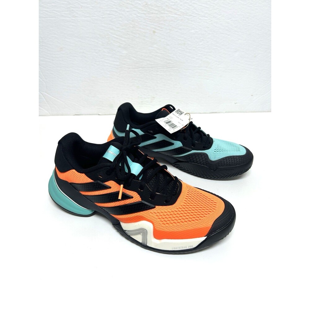 adidas Barricade 14 Tennis Shoes Black Orange Aqua Sneakers 9 Athletic JR1742